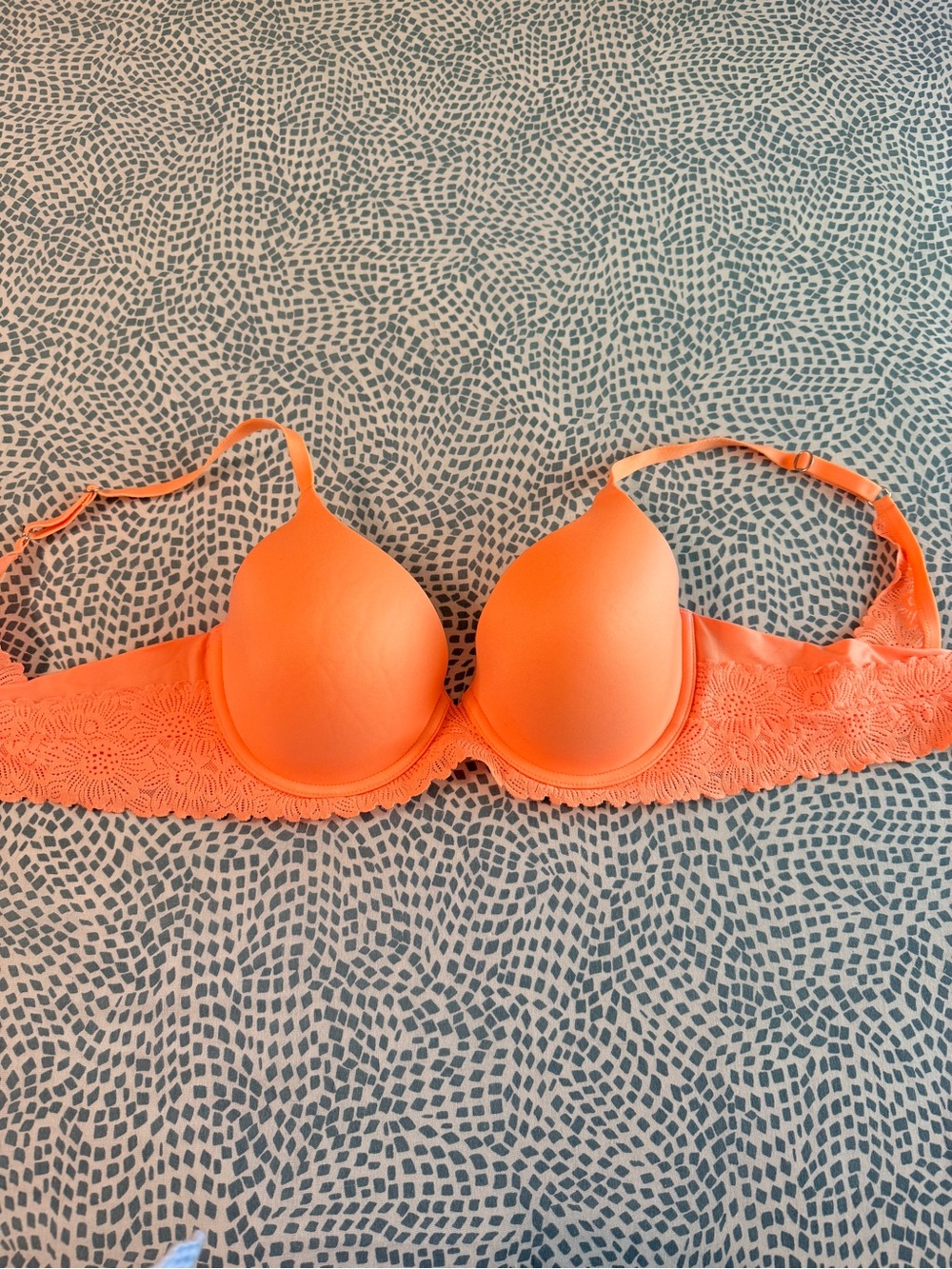 Aerie | Real Sunnie Orange Lace-Trim Full Coverage Bra